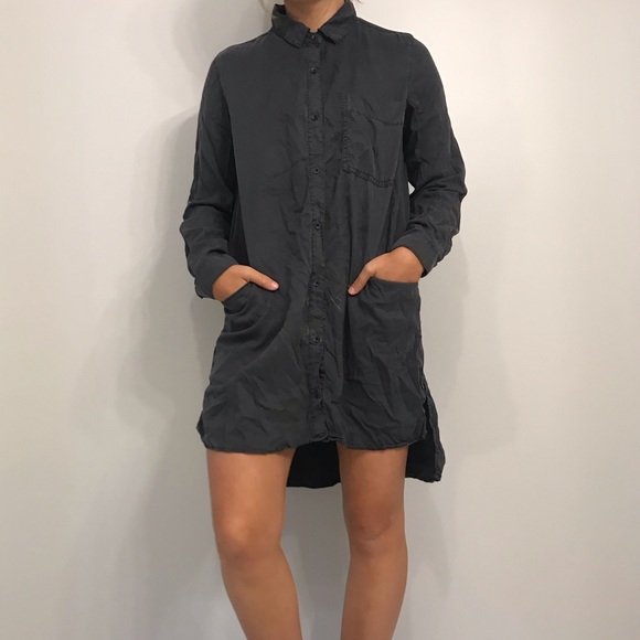 ZARA GREY BUTTON UP DRESS! - Picture 2 of 4